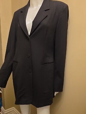 Womens Suit--Donna Karan Black Long Blazer with matching Pants